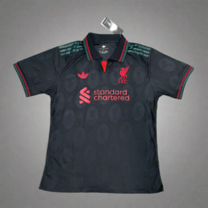 Liverpool Black with Red Jersey 25-26 Season PLAYER VERSION
