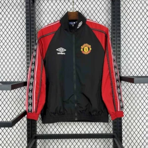 Manchester United 1998 Black & Red Retro Windbreaker